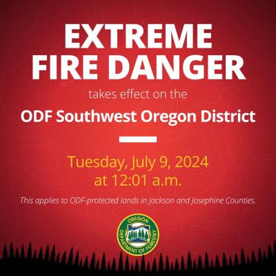 Fire Danger Level at Extreme